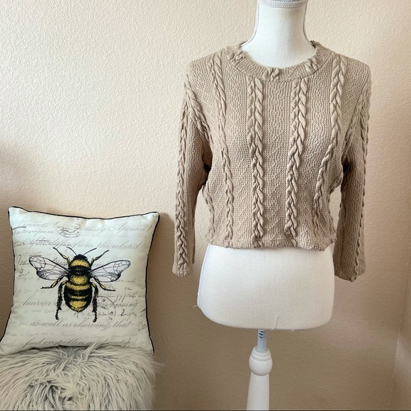 3/30 rib knit crop top sweater medium - Picture 1 of 6